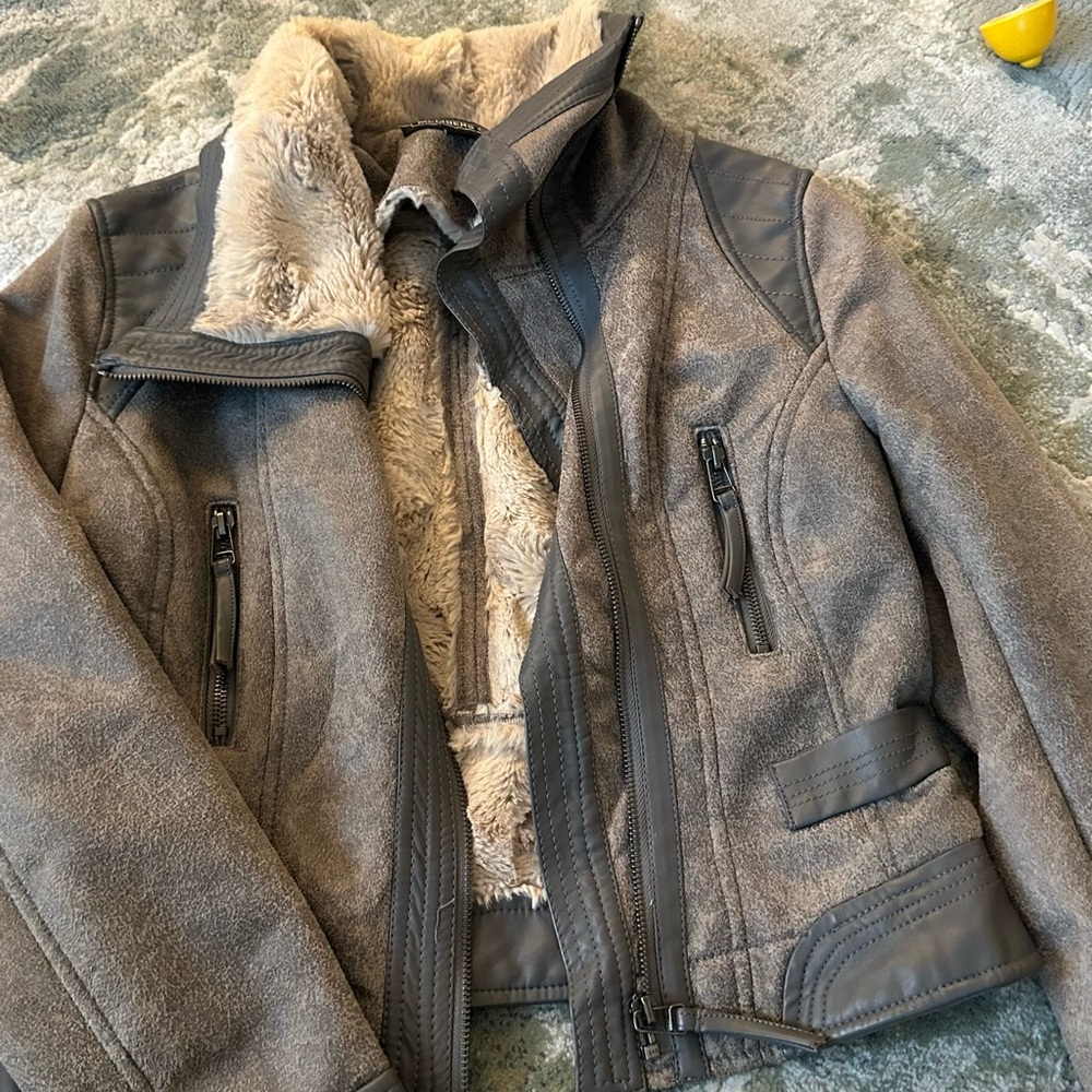 Members Only Brown Jacket with Fur Lining